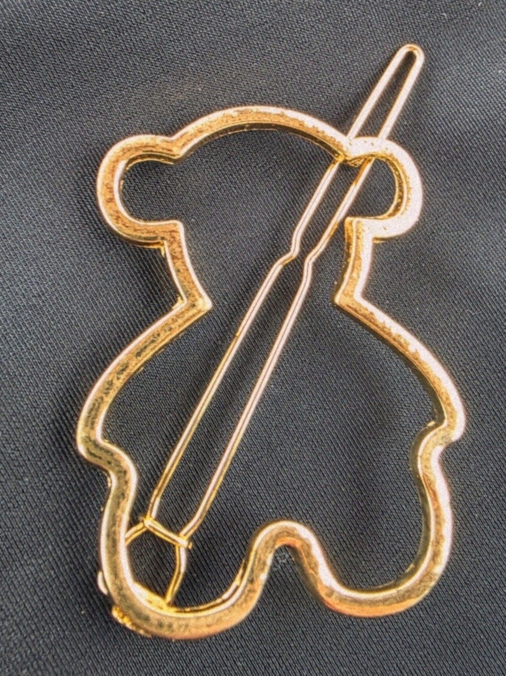 Gold Teddy Bear Hair Clip - Women Jewelry